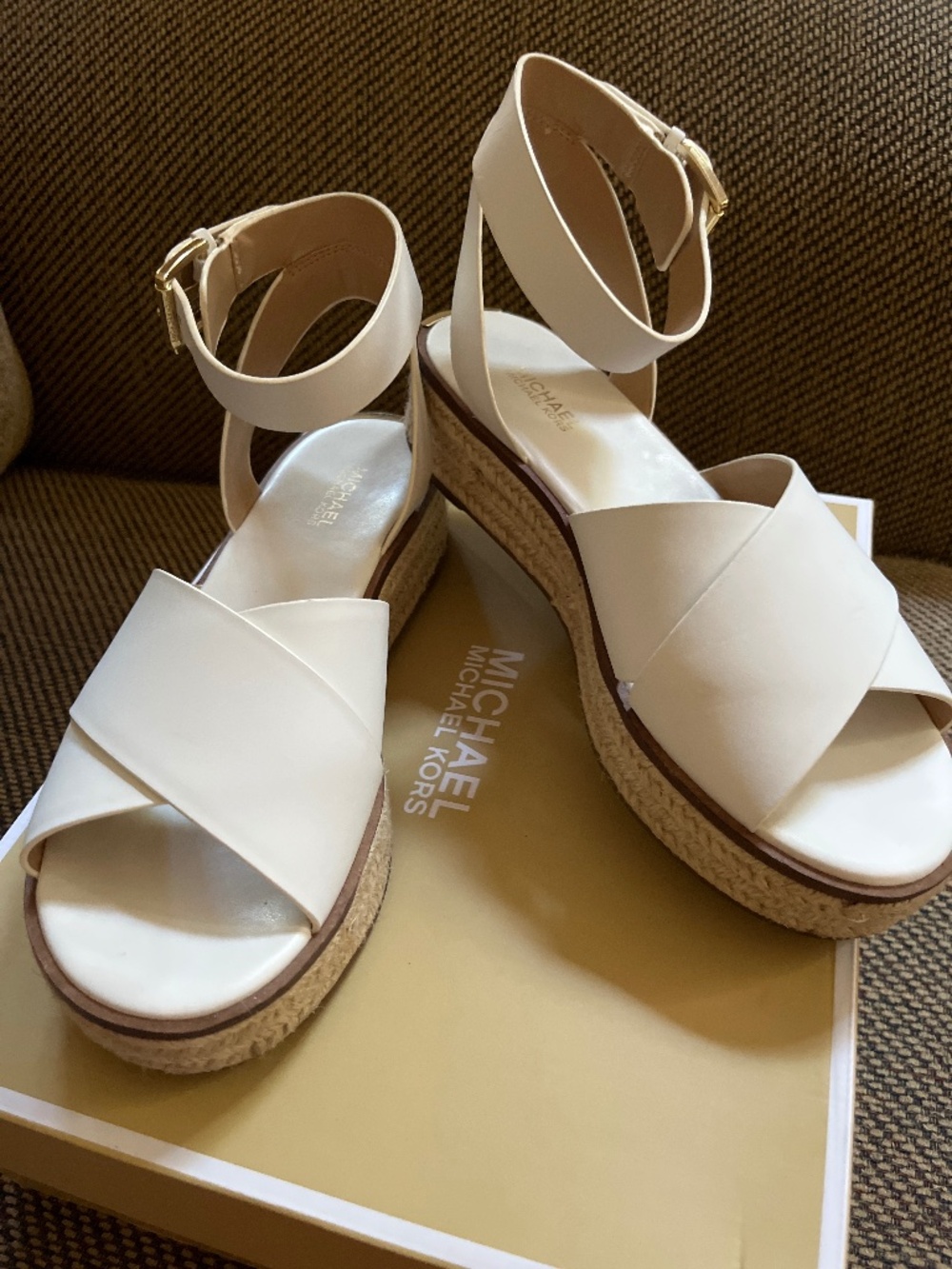Michael Kors Abbott Leather Espadrille Sandals